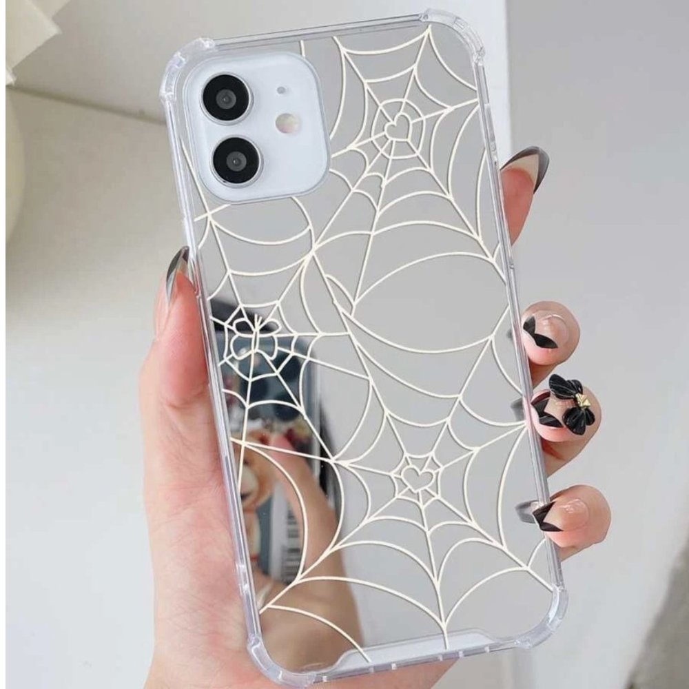 Spider Web Print Mirror Phone Cases